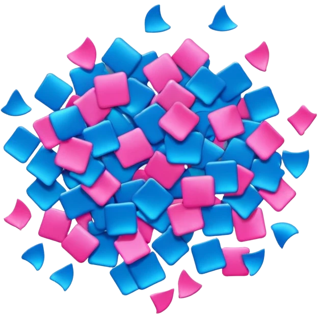 blue and pink confetti emoji