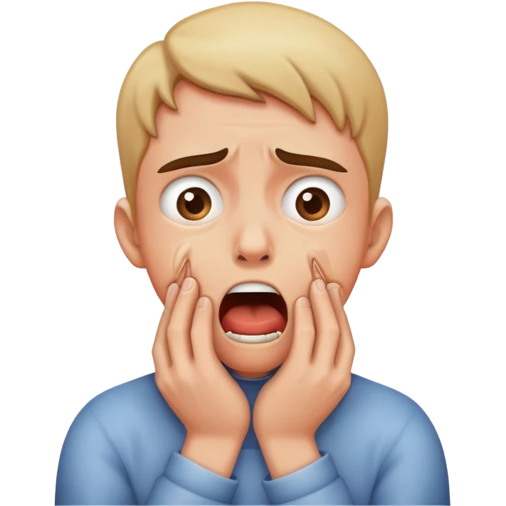 person choking themselves screaming  emoji