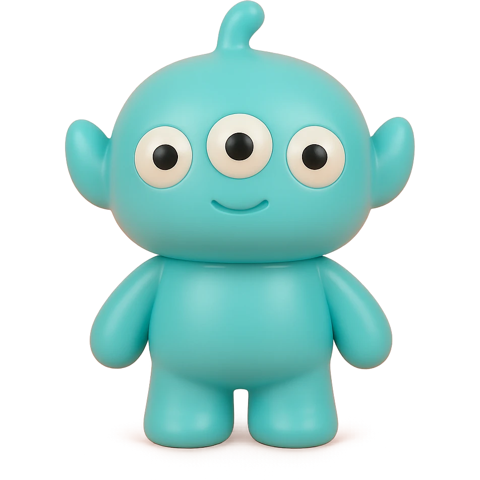 cute blue alien with three eyes emoji