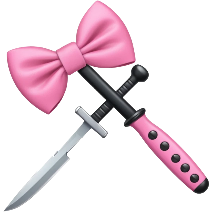 Pink bow knife emoji
