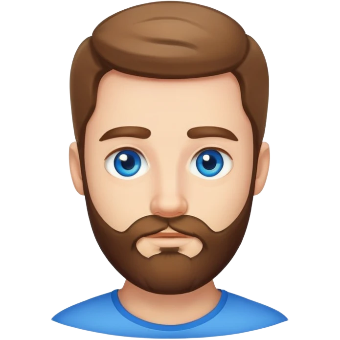 male portrait with beard smaller blue eyes  emoji