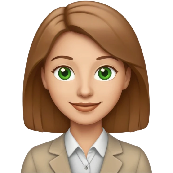 happy teacher with light brown hair and green eyes emoji