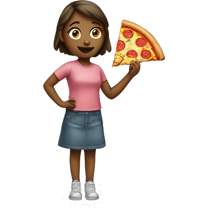 Girl eating pizza emoji