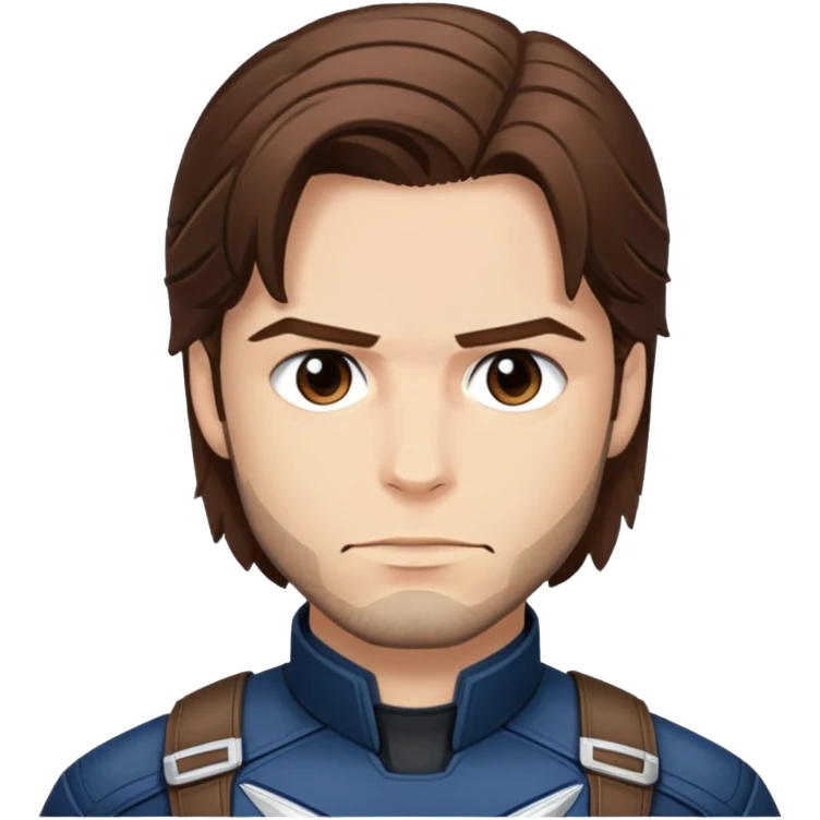 bucky barnes portrait marvel, brown hair from captain america: civil war emoji