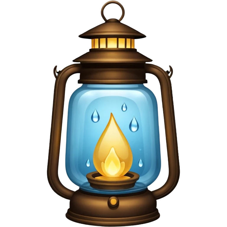 Water Lantern, more water drops inside lantern. emoji