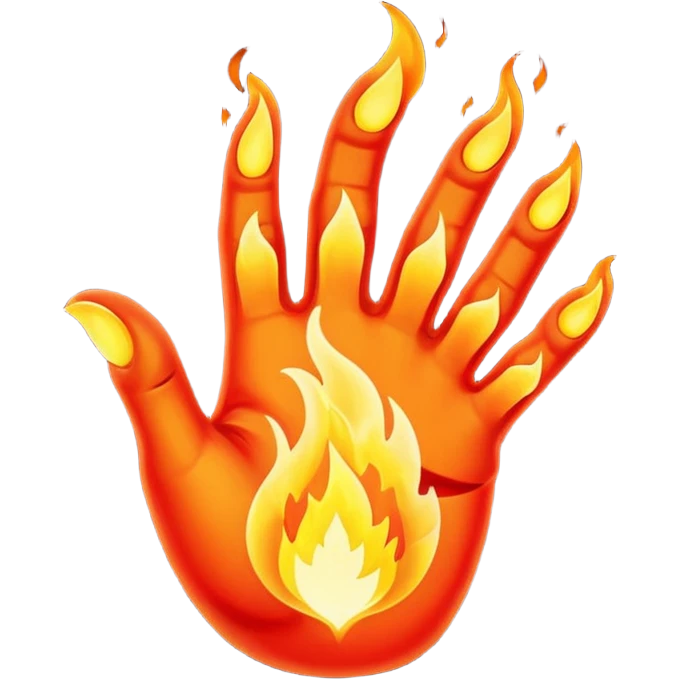 Make a hand gesture like fire emoji