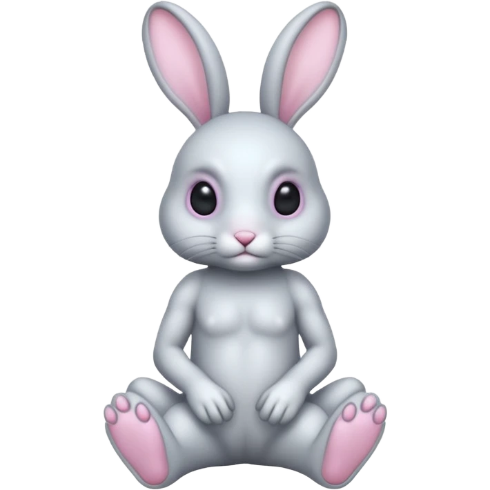full body cute humanoid peacefull alien furry bunny with 6 legs and eye stalks emoji