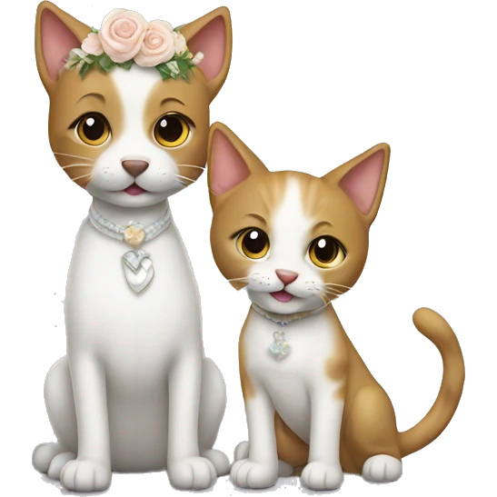 a kitty marrying a dog  emoji
