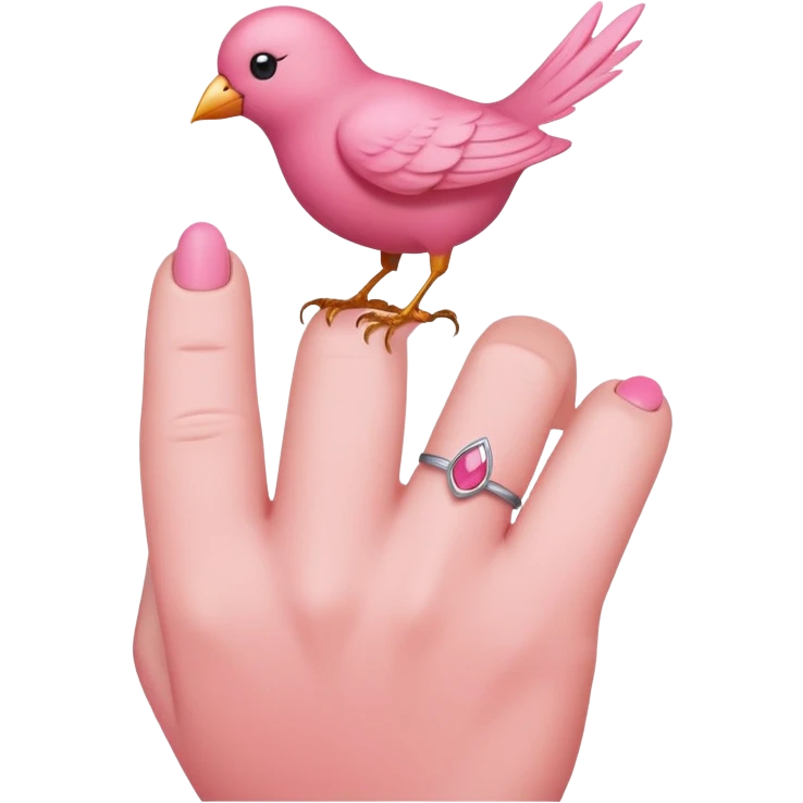pink bird finger emoji