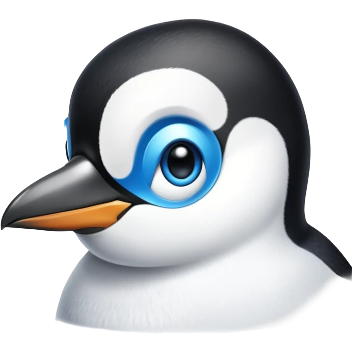 Un pingouin aux yeux bleus emoji