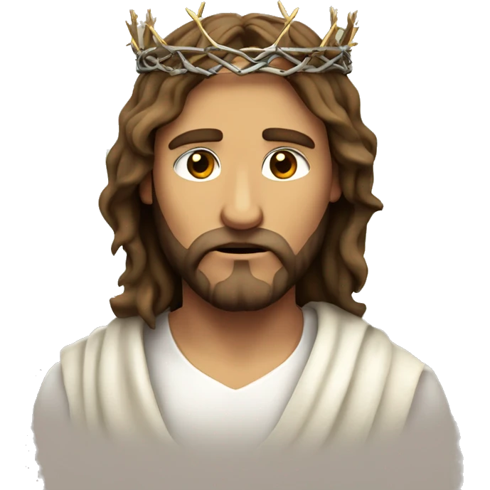 Jesus Christ wearing the crown of thorns emoji