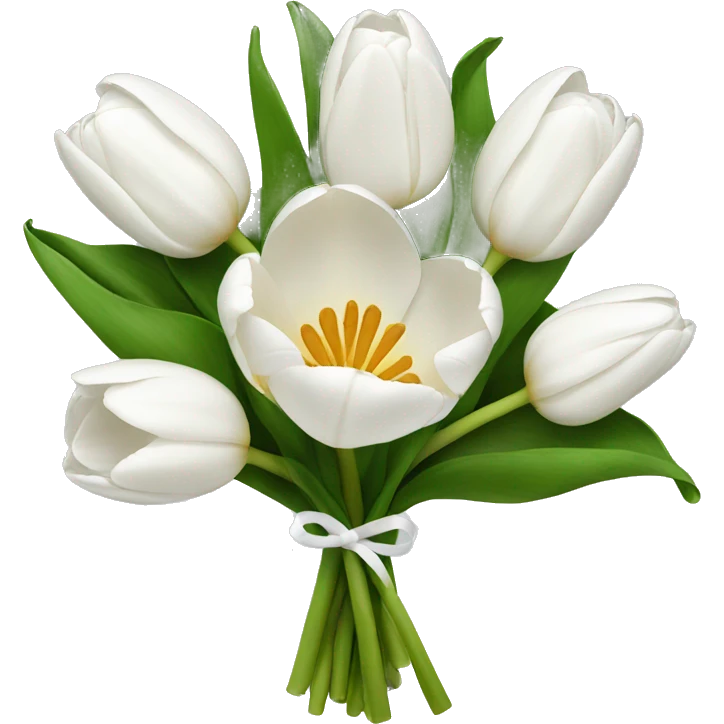white tulip bouquet  emoji