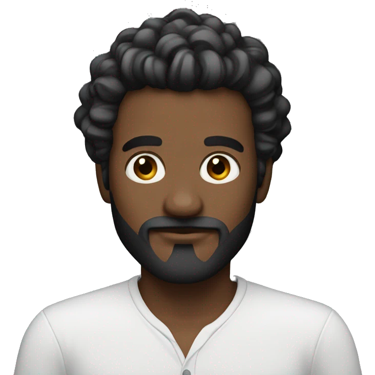 man with balck hari wand whote spot hair emoji