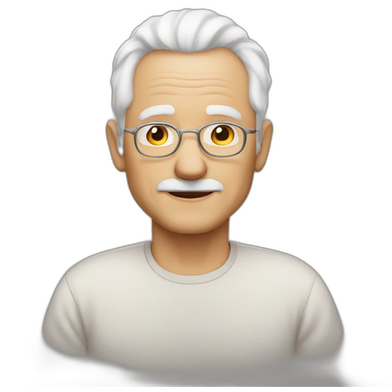 Older man white hair without glasses and without mustache emoji