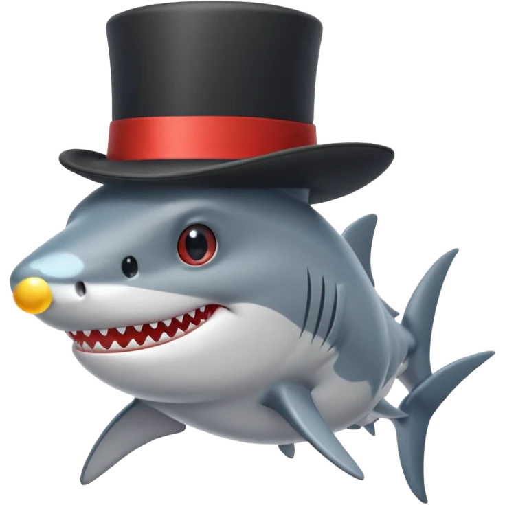 Shark with a top hat emoji