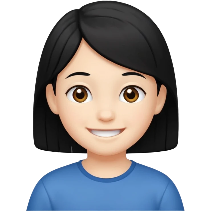 black hair child emoji
