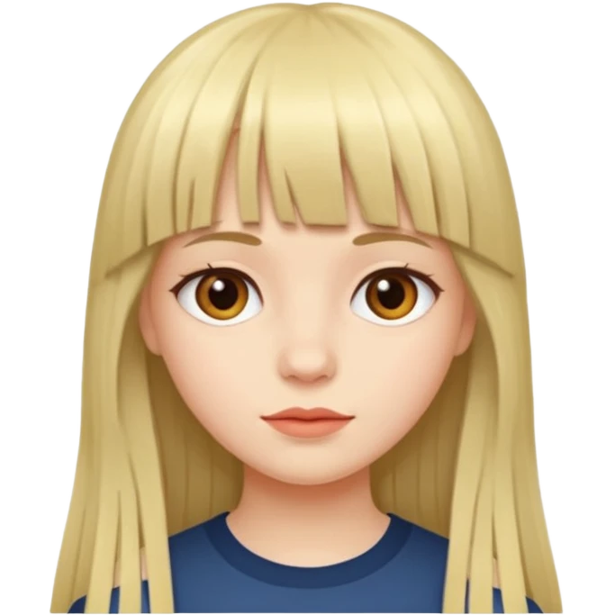 lecture girl with fringe long hair emoji