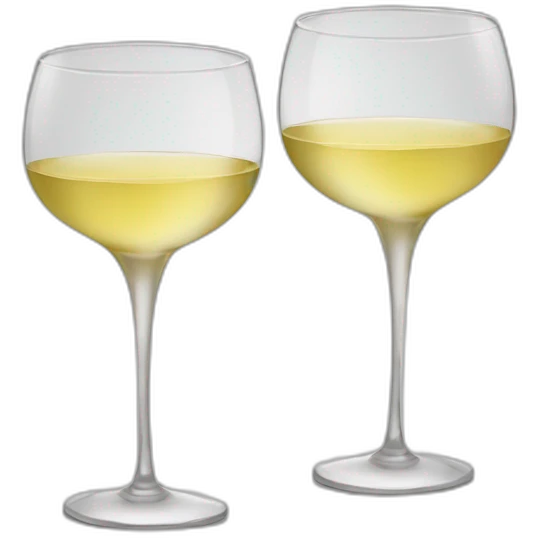 two glasses with white wine toasting emoji