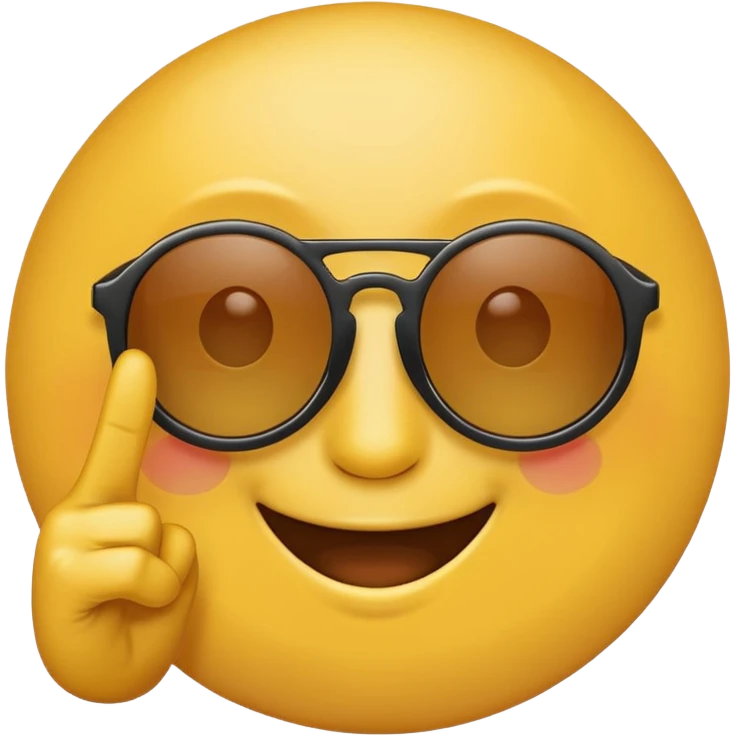 the yellow circle wearing sun glasses emoji holding up a peace sign emoji