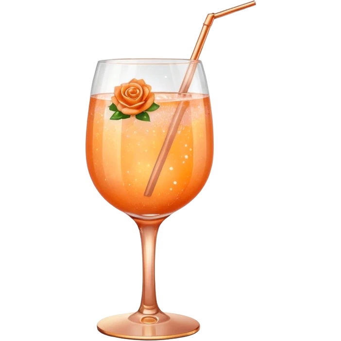 Glittery orange with rose gold mocktail emoji