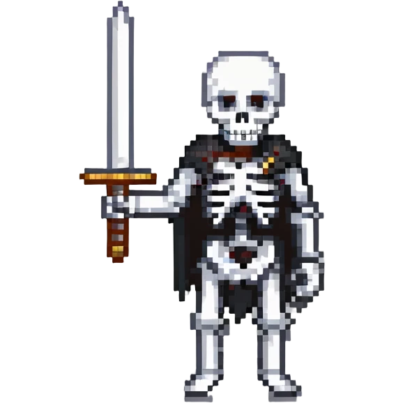 skeleton holding a sword emoji