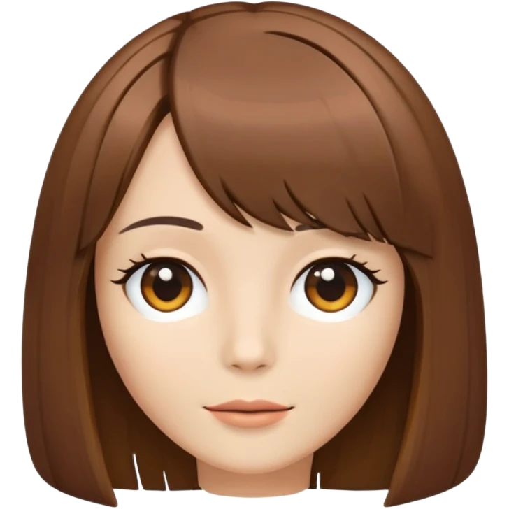 single brown bob wig emoji