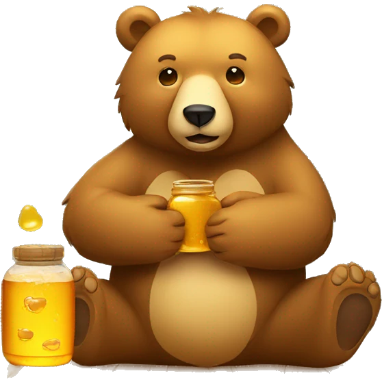 bear sitting with jar of honey  emoji