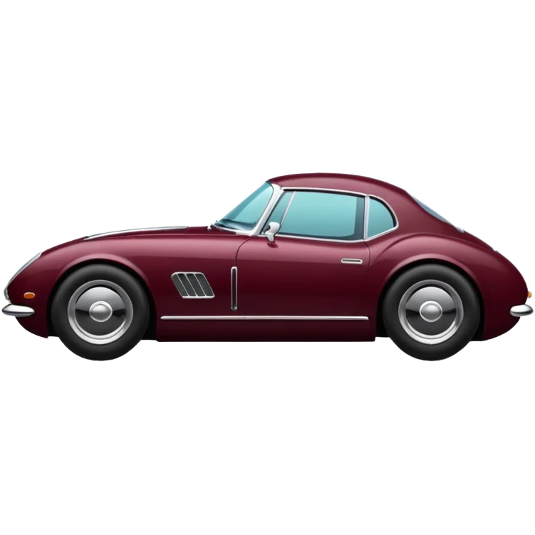 Car with classic look in maroon and black colour sports car look emoji