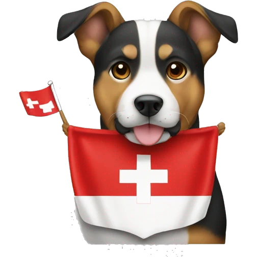 Bandera de suiza con un perro  emoji