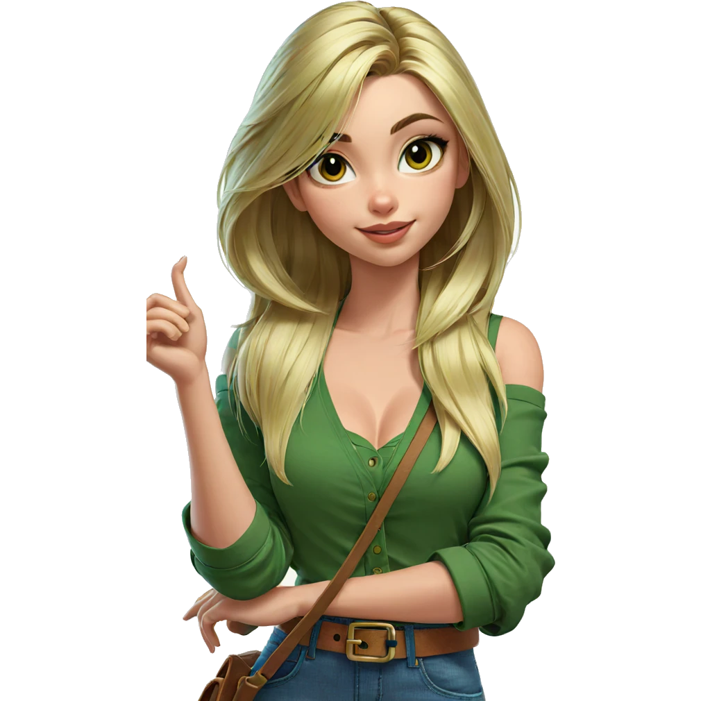 blonde girl in green shirt emoji