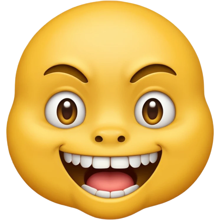 yellow emoji face making a 'grrrr' expression, simple, bold lines, emoji style emoji