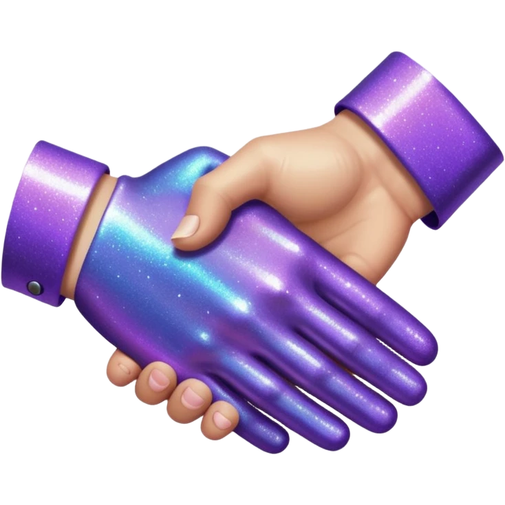 Glitter Purple and Cian handshake emoji