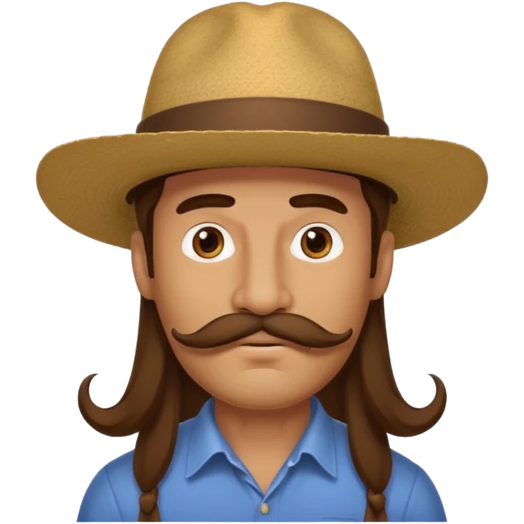 hat moustache long hair emoji