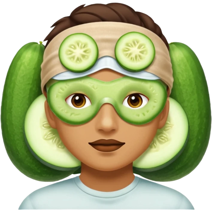 Relax and okurka na očích emoji