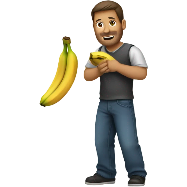 man with a banana in his hand emoji