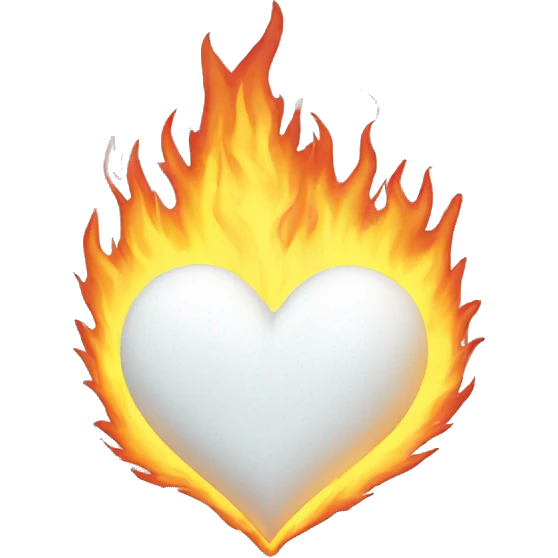 white burning heart emoji