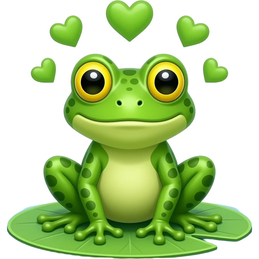 frog with hearts around the head emoji