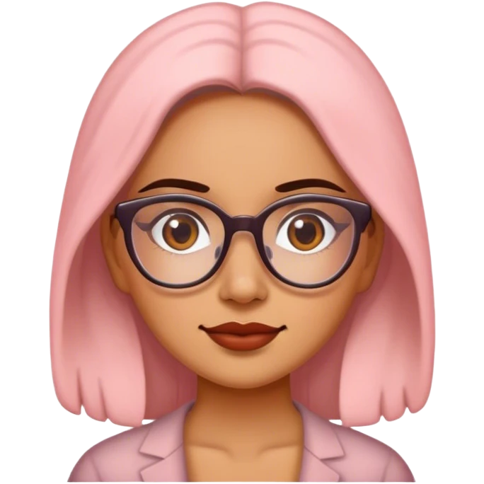 Mexican woman blushing with glasses emoji