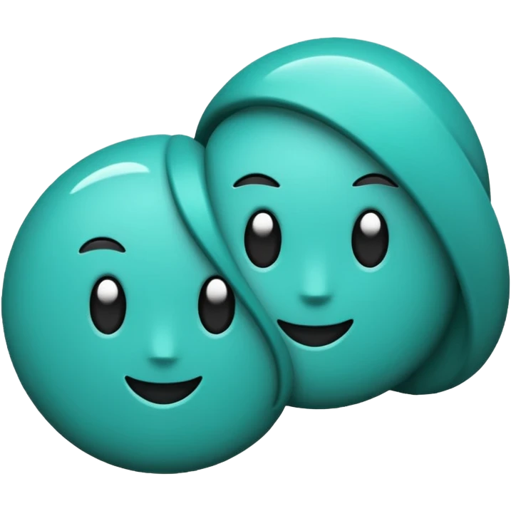 teal green with black, management logo transparent background emoji