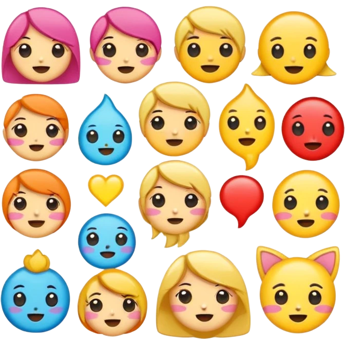 Cute cartoon sticker, simple flat design, bold outline, bright colors, chibi style, expressive face, minimal background, vector style, high contrast, emoji-like, transparent background, sticker pack style emoji