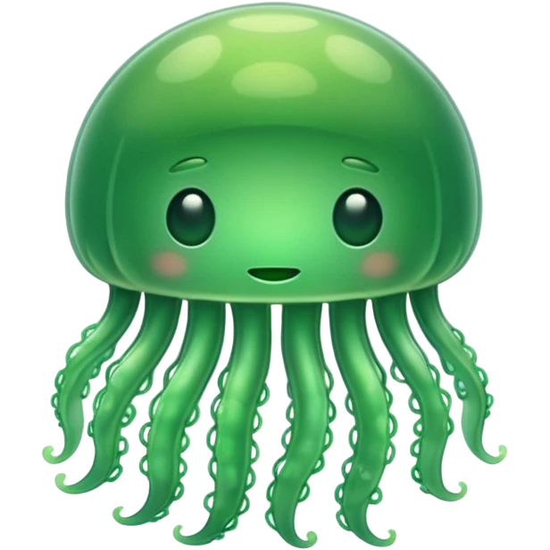 Cute green jellyfish emoji