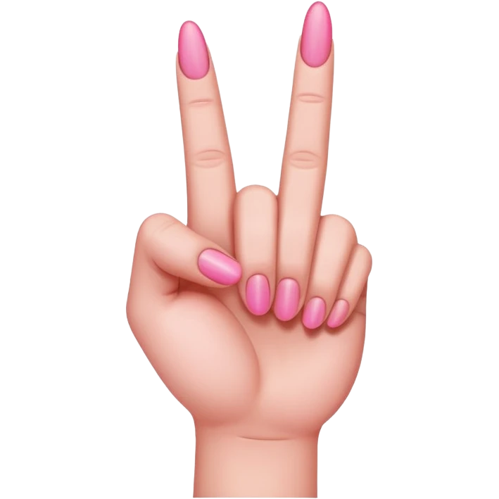 Pink middle finger emoji