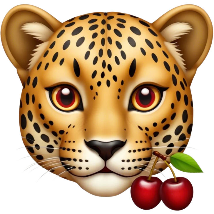 Leopardo con cerezas  emoji