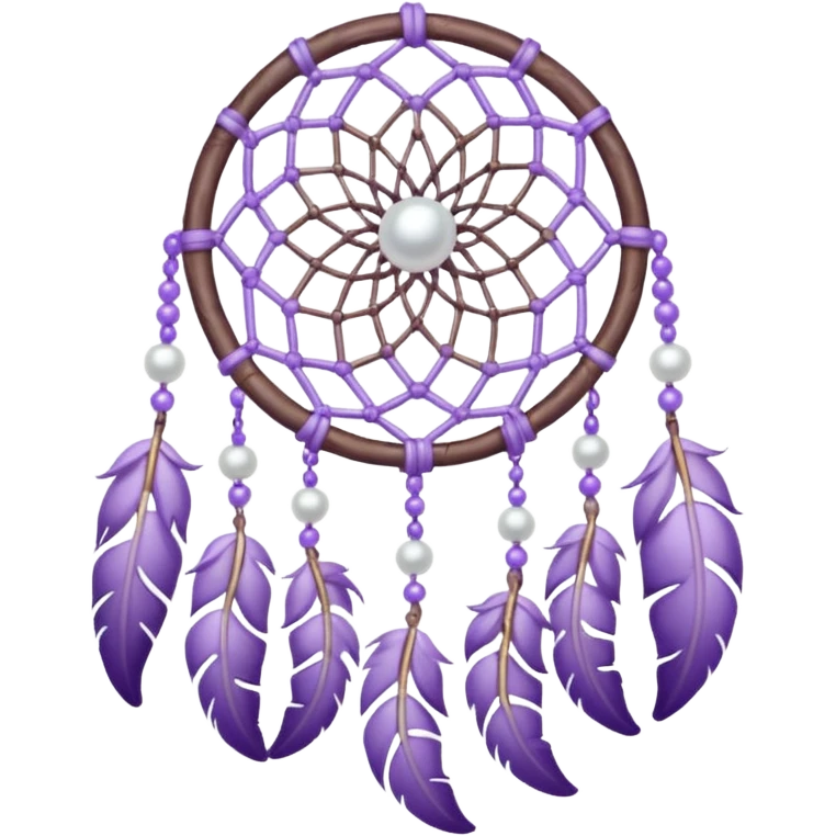Pastel Violet lavender dreamcatcher, white bead pearls  emoji