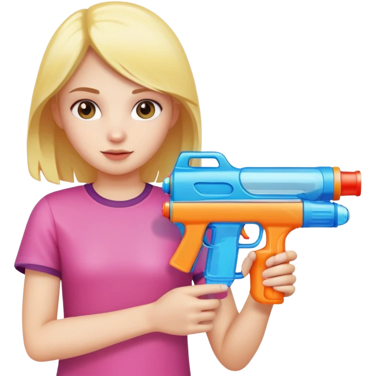 girl holding a water gun emoji