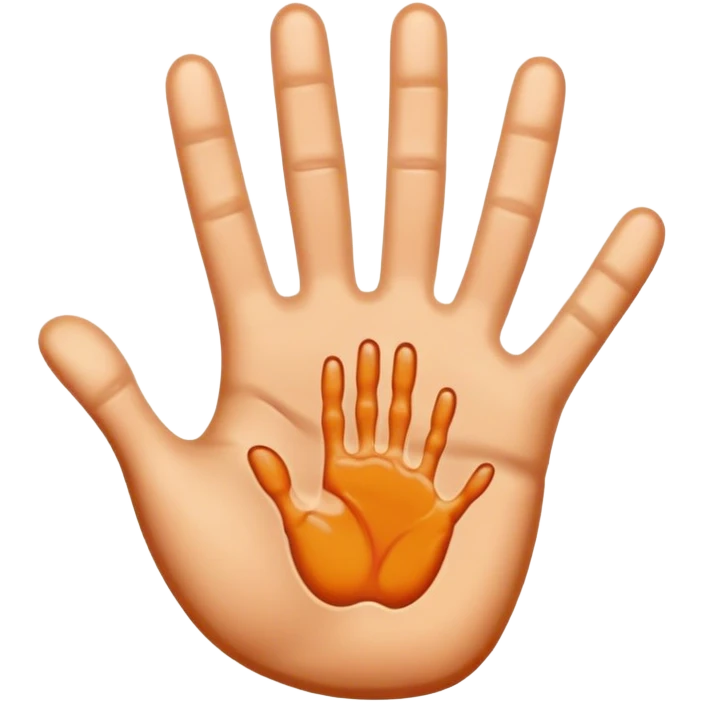 🍑 with handprint on it sfw emoji