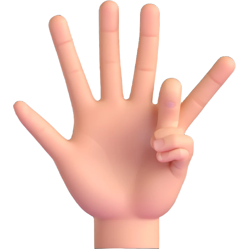 hand with three fingers emoji