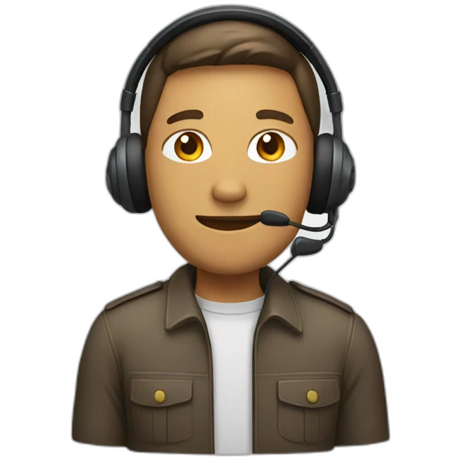 person with headset emoji