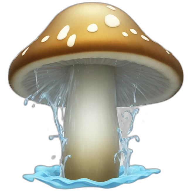 White water spurting from mushroom top emoji