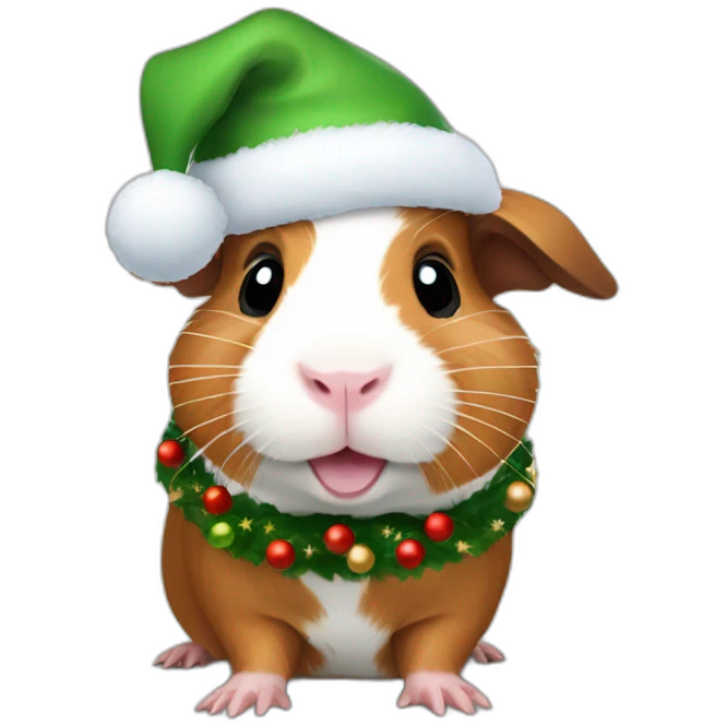 Guinea pig Christmas emoji